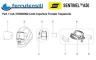 FRONT COVER LEANS TRASPARENTE SENTINEL A50 ESAB