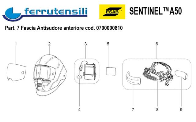 FRONT SWEAT BAND SENTINEL A50 ESAB