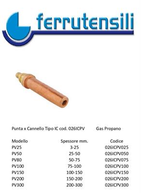 PUNTA IC PROPANO PV100 075/125MM.