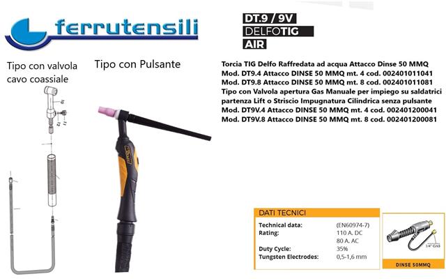 TORCIA TIG DELFO M.4 DT9-4D RIVESTIMENTO TUBIX D50/70