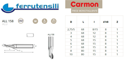 FRESA CARMON 1TG ALL158 HSS+5%Co COD.Ømm.8 mm.