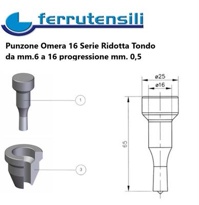 PUNZONE OMERA SERIE 16 RIDOTTO TONDO Ø mm.