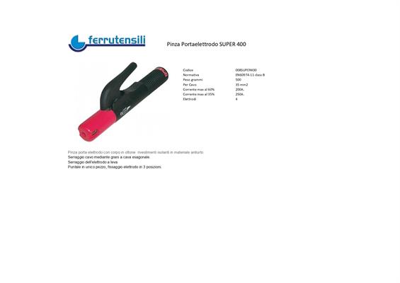 PINZA PORTAELETTRODO SUPER 400 CE