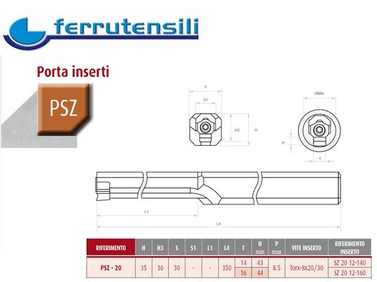 PSZ-20 PORTA UTENSILE STROZZATURA