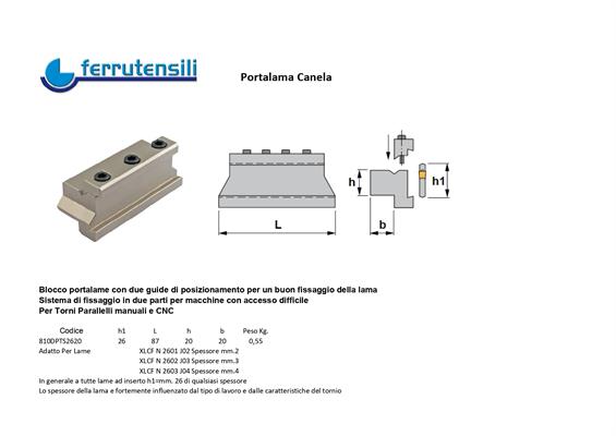 DPTS-2620 PORTALAMA PER TRONCATURA CANELA