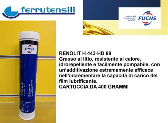 RENOLIT H443 HD88 GRASSO CARTUCCIA 400 GRAMMI