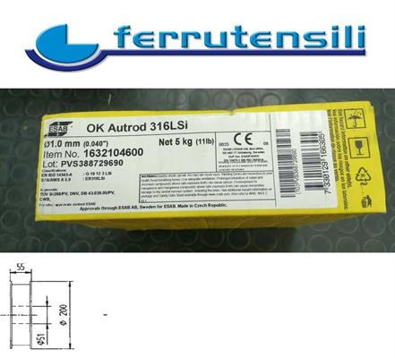 FILO ESAB OK AUTROD 316LSI DIAM. MM. 1,0 KG. 5