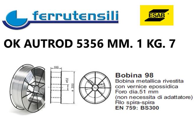 FILO ESAB OK AUTROD 5356 DIAM. MM. 1,0 KG. 7