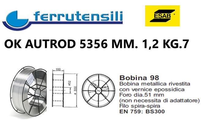 FILO ESAB OK AUTROD 5356 DIAM. MM. 1,2 KG. 7