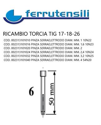 PINZA SERRAELETTRODO TIG 17-18-26 D.2,4 10N24