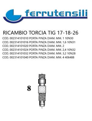 PORTA PINZA TIG 17-18-26 MM.1,6 10N31