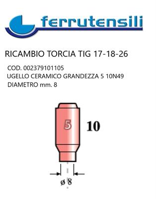 UGELLO ALLUMINA TIG 17-18-26 GR.5 10N49