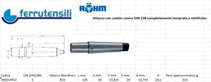 ATTACCO MANDRINO CM3 B16 DIN 238