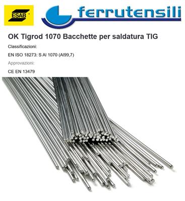 BARRETTE TIG ESAB OK TIGROD 1070 (Al99,7) 3,2X1000