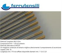 TUNGSTENO TIG WL15 LANTANIO1,5% Ø 1,00 L=175 ORO