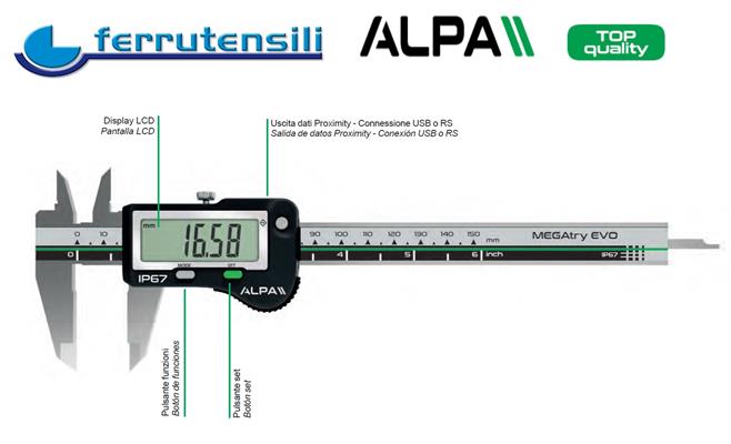 CALIBRO ALPA MEGAtry EVO 0÷200 DIGITALE IP67 BECCHI 50