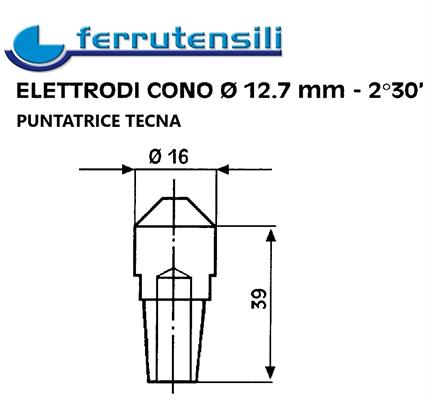 ELETTRODO PUNTATRICE CONO 12,7 2°30' DIS.3720